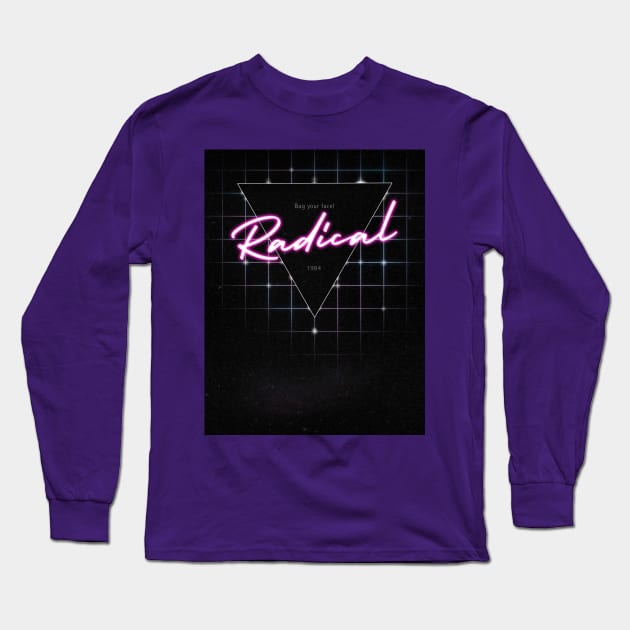 Radical 80s Bag Your Face Long Sleeve T-Shirt by ZeroRetroStyle